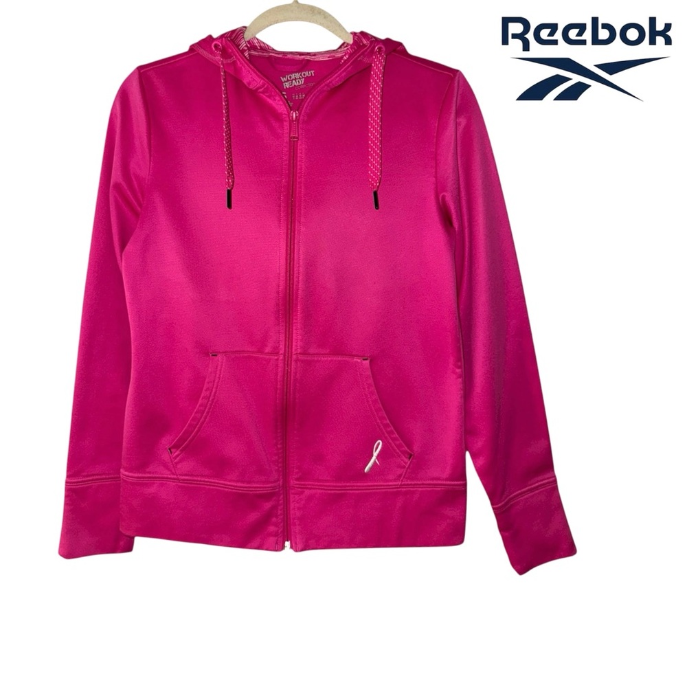 🛍️SALE🛍️ Reebok Women's Workout Ready Full-Zip Hoodie (Fuchsia | Neon Pink) - Picture 2 of 12